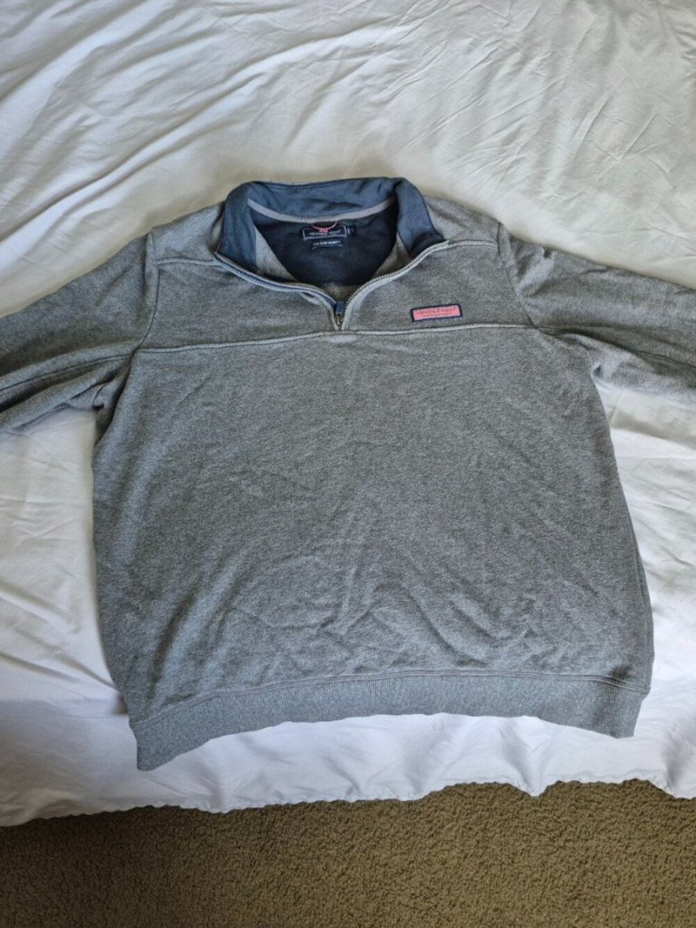 Vineyard Vines The Shep Shirt™ Quarter‑Zip Pullover – Grey – Size L